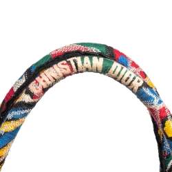 Pre Owned حقيبة يد توتس ديور بوك كانفاس مطرز بشكل فراشة متعددة الألوان 