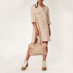 Pre Owned Dior Beige Cannage Leather Granville Chain Link Tote