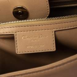 Pre Owned Dior Beige Cannage Leather Granville Chain Link Tote