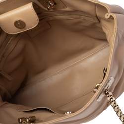 Pre Owned Dior Beige Cannage Leather Granville Chain Link Tote