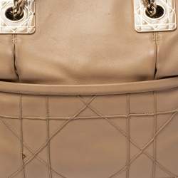 Pre Owned Dior Beige Cannage Leather Granville Chain Link Tote