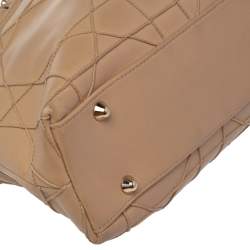 Pre Owned Dior Beige Cannage Leather Granville Chain Link Tote