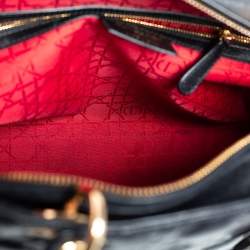 Pre Owned حقيبة يد توتس ديور ليدي ديور جلد أسود كبيرة