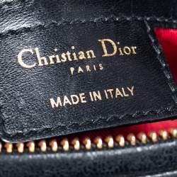 Pre Owned حقيبة يد توتس ديور ليدي ديور جلد أسود كبيرة