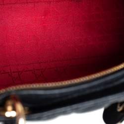 Pre Owned حقيبة يد توتس ديور ليدي ديور جلد أسود كبيرة