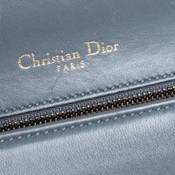 Pre Owned حقيبة كتف ديور ديوراما جلد أزرق صغيرة