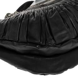 مملوكة مسبقًا Dior Black Pleated Leather Plisse Tote