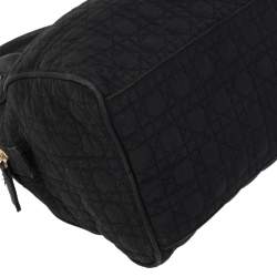 Pre Owned Dior Black Cannage Fabric Vintage Satchel