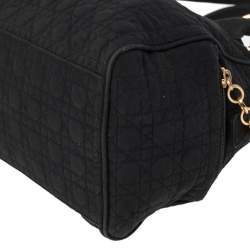 Pre Owned Dior Black Cannage Fabric Vintage Satchel