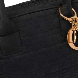 Pre Owned Dior Black Cannage Fabric Vintage Satchel