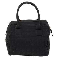 Pre Owned Dior Black Cannage Fabric Vintage Satchel