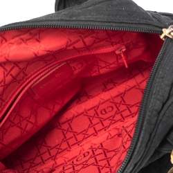 Pre Owned Dior Black Cannage Fabric Vintage Satchel