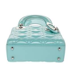 مملوكة مسبقًا حقيبة يد ديور ميني ليدي ديور بسلسلة جلد لامعة كاناج حمراء 