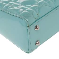 مملوكة مسبقًا حقيبة يد ديور ميني ليدي ديور بسلسلة جلد لامعة كاناج حمراء 