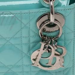 مملوكة مسبقًا حقيبة يد ديور ميني ليدي ديور بسلسلة جلد لامعة كاناج حمراء 