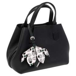 Pre Owned حقيبة يد توتس ديور بلوسوم جلد محبب أسود صغيرة