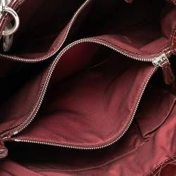 مملوكة مسبقًا حقيبة يد توتس ديور شوبر سوفت جلد كاناج لامع مبطن حمراء كبيرة 