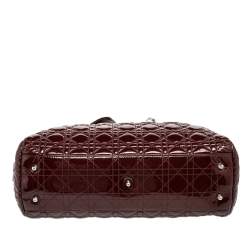 مملوكة مسبقًا حقيبة يد توتس ديور شوبر سوفت جلد كاناج لامع مبطن  حمراء كبيرة 