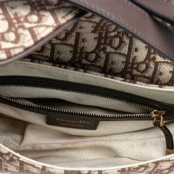 Pre Owned Dior Beige Oblique Canvas Saddle Bag