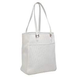 Pre Owned Dior White Diorissimo Canvas Shopping Tote