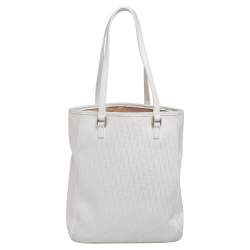 Pre Owned Dior White Diorissimo Canvas Shopping Tote