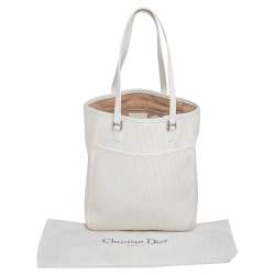 Pre Owned Dior White Diorissimo Canvas Shopping Tote