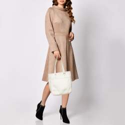 Pre Owned Dior White Diorissimo Canvas Shopping Tote