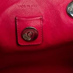 Pre Owned حقيبة يد توتس ديور ديوريسيمو جلد عجل برتقالي/ وردي ثلاثية اللون متوسطة