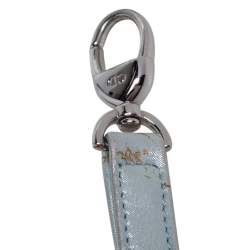 Pre Owned Dior Light Blue Cannage Shimmery Leather Medium Lady Dior Tote