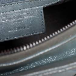 Pre Owned Dior Light Blue Cannage Shimmery Leather Medium Lady Dior Tote