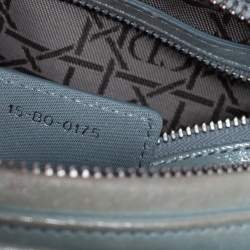 Pre Owned Dior Light Blue Cannage Shimmery Leather Medium Lady Dior Tote