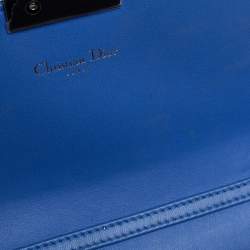 Pre Owned Dior Blue Leather Large Miss Dior Heart Badges Promenade Chain Clutch