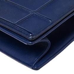 Pre Owned حقيبة كتف ديور "ديوراما" جلد أزرق إليكتريك قلاب كبيرة