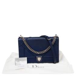 Pre Owned حقيبة كتف ديور "ديوراما" جلد أزرق إليكتريك قلاب كبيرة