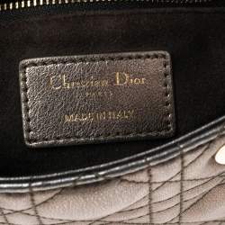 Dior Metllic Leather Mini Lady Dior Tote