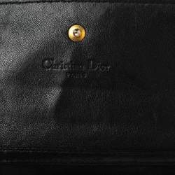Pre Owned Dior Black Cannage Leather Lady Dior Wallet 
