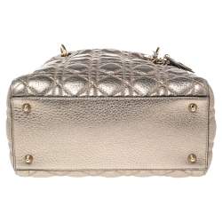 مملوكة مسبقًا Dior Gold Cannage Leather Medium Lady Dior Tote
