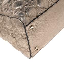 مملوكة مسبقًا Dior Gold Cannage Leather Medium Lady Dior Tote