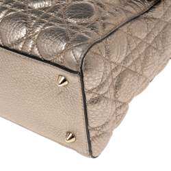مملوكة مسبقًا Dior Gold Cannage Leather Medium Lady Dior Tote
