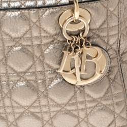 مملوكة مسبقًا Dior Gold Cannage Leather Medium Lady Dior Tote