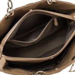 Pre Owned حقيبة يد ديور شوبر جلد ناعم كاناج مبطن متوسطة بيج