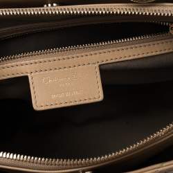 Pre Owned حقيبة يد ديور شوبر جلد ناعم كاناج مبطن متوسطة بيج