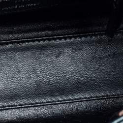 مملوكة مسبقًا Dior Dark Blue Flower Print Leather Mini Lady Dior Tote