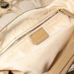 Pre Owned Dior Beige Cannage Canvas and Leather Lady Dior Hobo