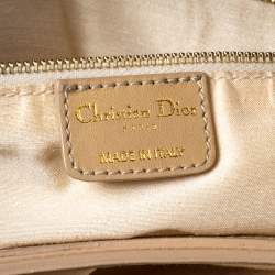Pre Owned Dior Beige Cannage Canvas and Leather Lady Dior Hobo