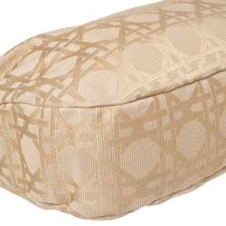 Pre Owned Dior Beige Cannage Canvas and Leather Lady Dior Hobo