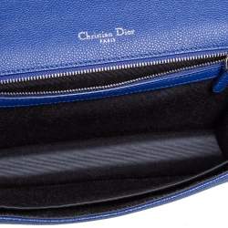 Pre Owned حقيبة كتف ديور ديوراما متوسطة قلاب جلد انديغو