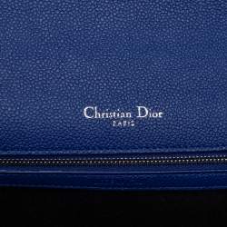 Pre Owned حقيبة كتف ديور ديوراما متوسطة قلاب جلد انديغو