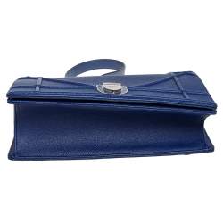 Pre Owned حقيبة كتف ديور ديوراما متوسطة قلاب جلد انديغو