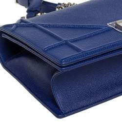 Pre Owned حقيبة كتف ديور ديوراما متوسطة قلاب جلد انديغو